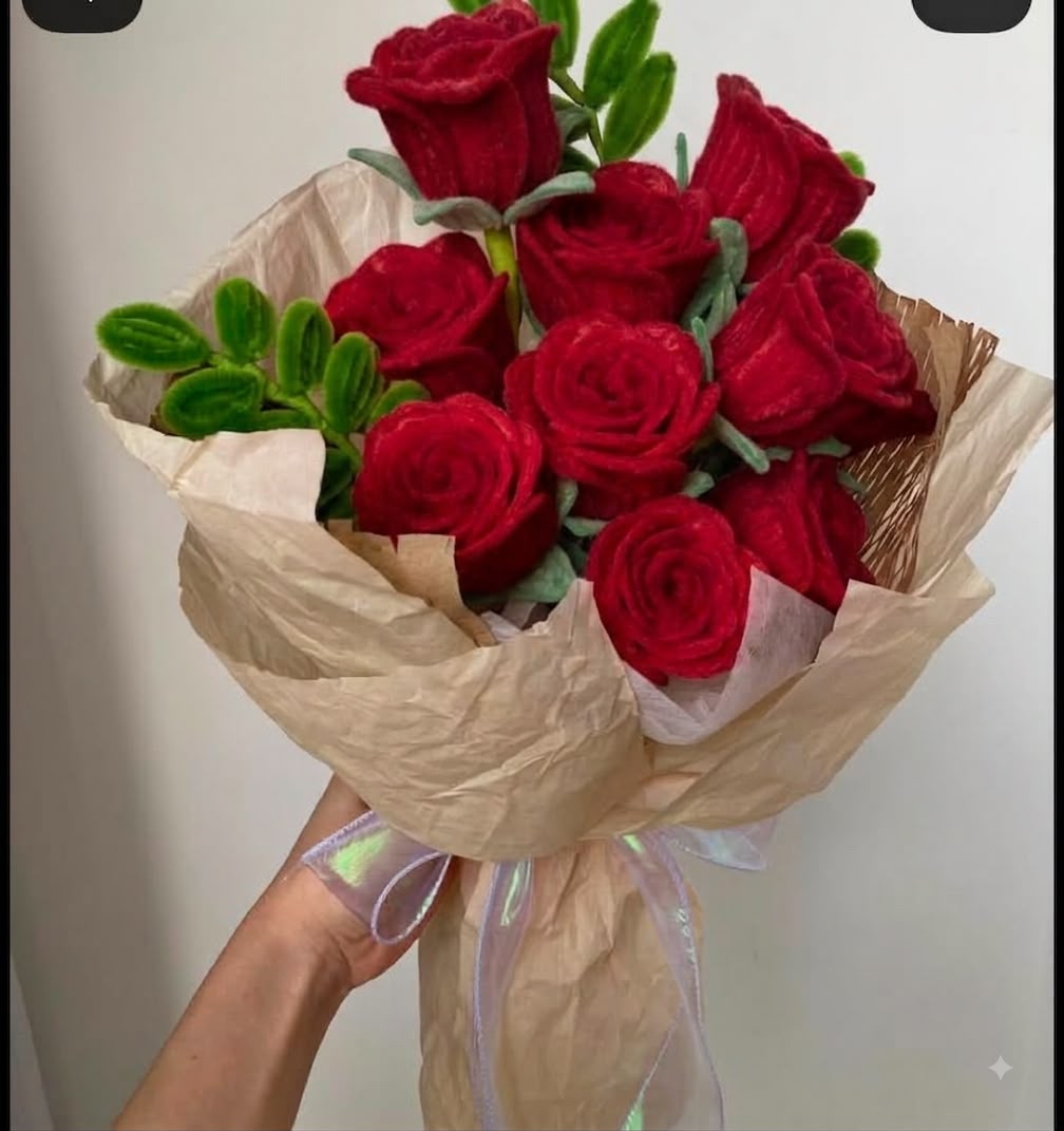 Premium Handmade Pipe Cleaner Rose Bouquet  
