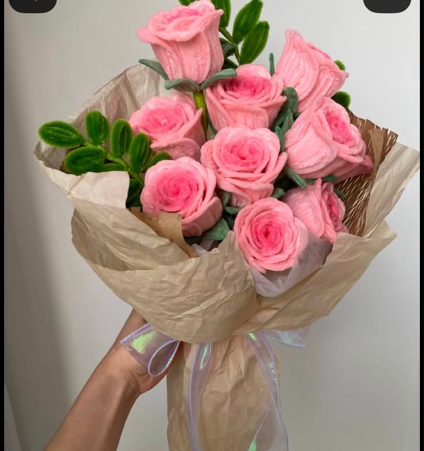 Premium Handmade Pipe Cleaner Rose Bouquet  